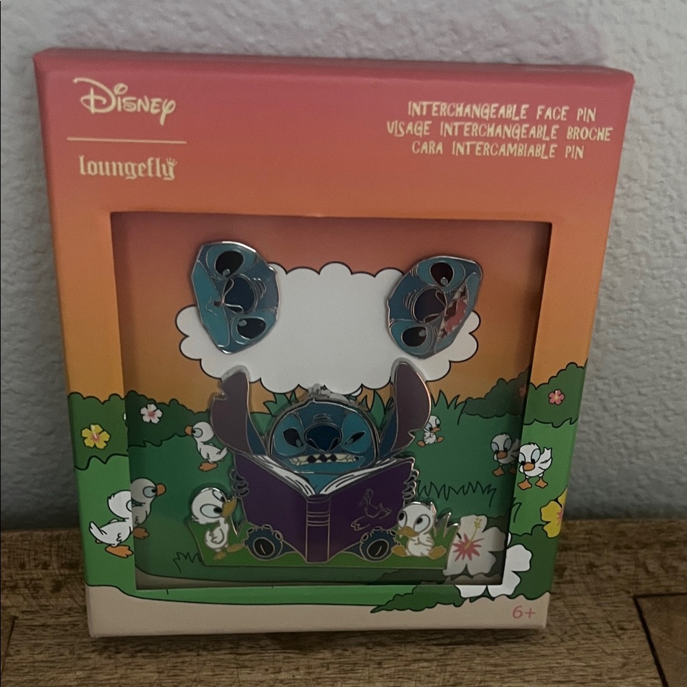 Loungefly Disney Stitch Interchangeable Face Pin Set - Blue and Black